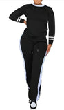 Women's 2 Piece Outfits Long Sleeve Tops Sweatpants Colorblock Bodycon Lounge Sets Tracksuits