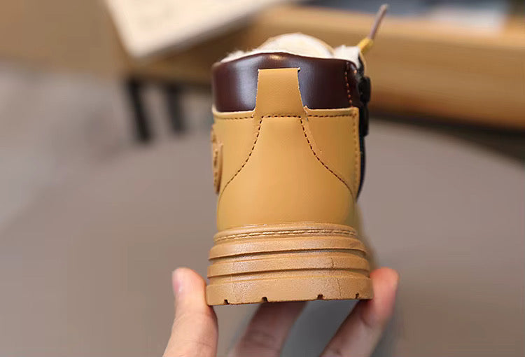 Kids Winter Ankle Boots - Non-Slip Lace Up Boots with Zipper | AURORE LUXURE