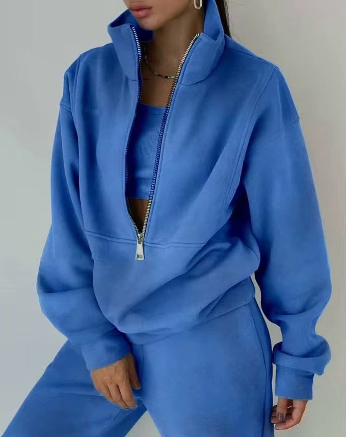 Women's Fleece Tracksuit Set - 2 Piece Sweatshirt & Joggers | AURORE LUXURE