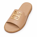 Women Luxury Slide Sandals – Gold Bird Ring Design (Sizes 37–42)