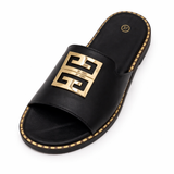 Women Luxury Slide Sandals – Gold Bird Ring Design (Sizes 37–42)