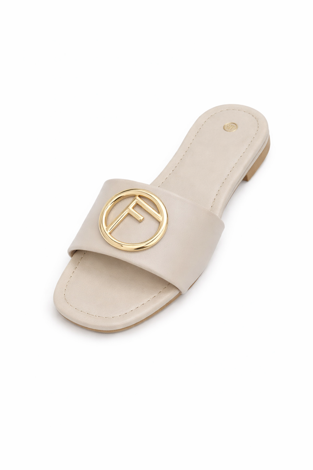 Women Luxury Slide Sandals – Gold Bird Ring Design (Sizes 37–42)