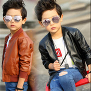 Boys Faux Leather Jacket - Toddler Kids Motorcycle Coat | AURORE LUXURE