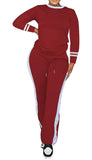 Women's 2 Piece Outfits Long Sleeve Tops Sweatpants Colorblock Bodycon Lounge Sets Tracksuits
