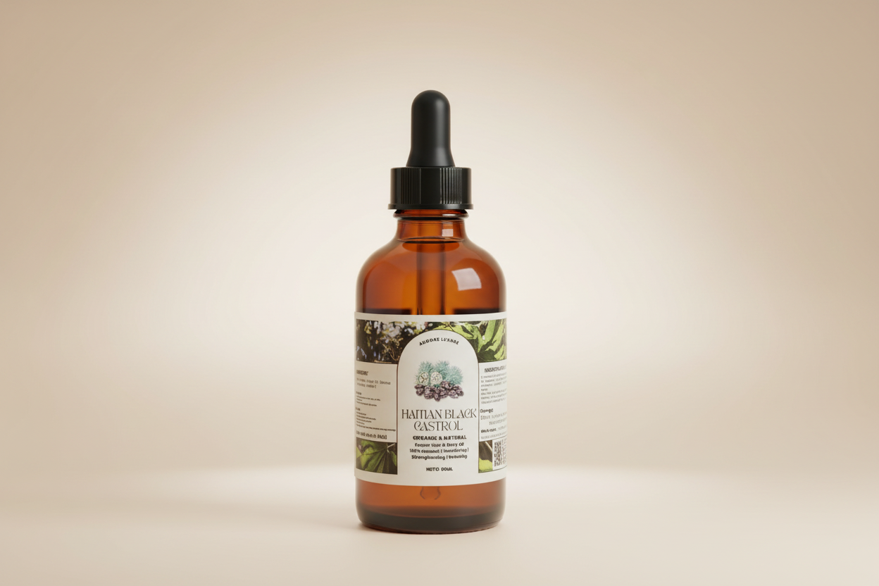 Aurore Luxure Haitian Black Castor Oil/ maskriti – Organic & Natural 100% Pure Castor Hair & Body Oil