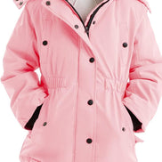 Girls’ Long Winter Coat – Warm Fleece-Lined Puffer Parka with Fur Hood