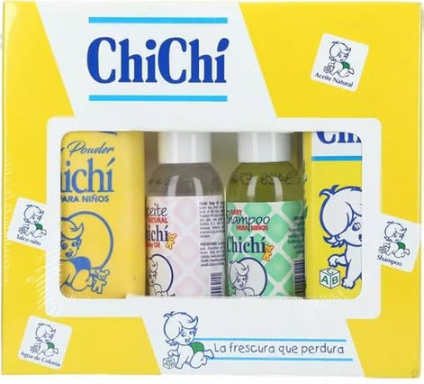 ChiChí Care Kit - 4 Piece Baby Care Set (Cologne, Powder, Oil)
