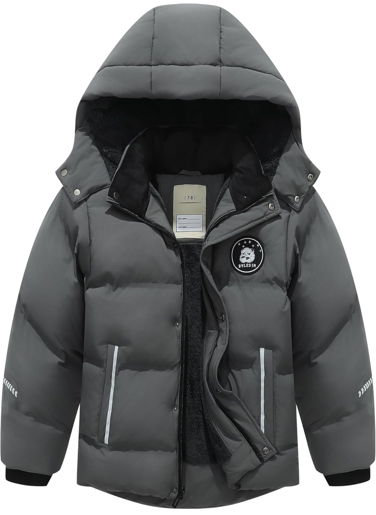 Kids Boys’ Waterproof Puffer Jacket – Warm Fleece Lined Hooded Winter Coat