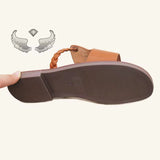 Women’s Flat Slide Sandals – Braided Strap Open Toe Slip-On with Gold Buckle, Summer Casual Comfort Sandals (Size 37-42)