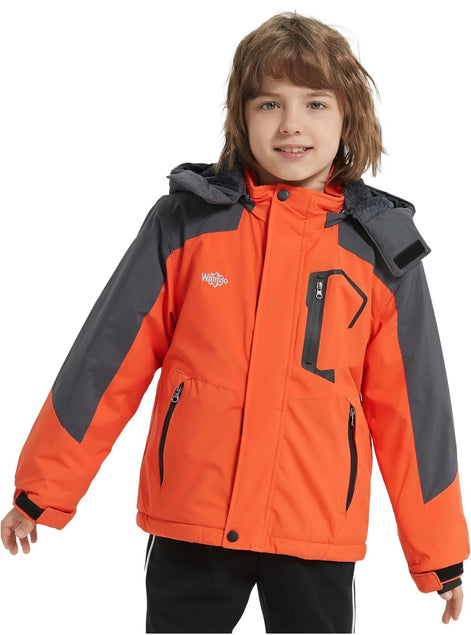 Boy's Waterproof Ski Jacket - Fleece Lined Winter Snowboard Coat | AURORE LUXURE