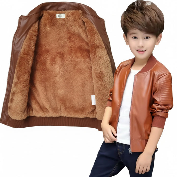 Boys Faux Leather Jacket - Toddler Kids Motorcycle Coat | AURORE LUXURE
