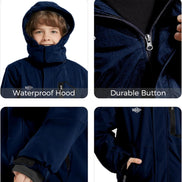 Boy's Waterproof Ski Jacket - Fleece Lined Winter Snowboard Coat | AURORE LUXURE
