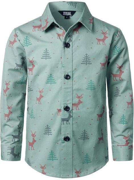 Kids Christmas Shirt - Santa Claus Button Down for Boys & Girls | AURORE LUXURE