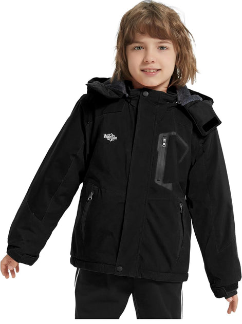 Boy's Waterproof Ski Jacket - Fleece Lined Winter Snowboard Coat | AURORE LUXURE