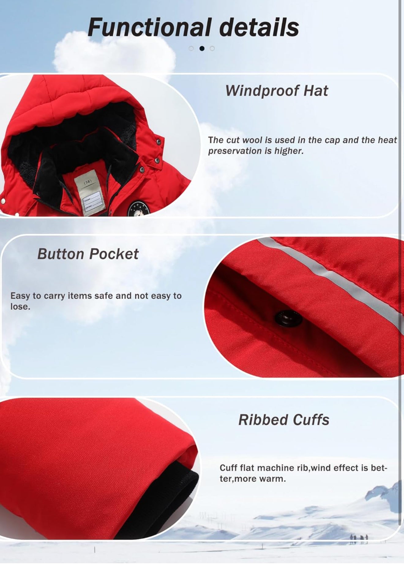 Kids Boys’ Waterproof Puffer Jacket – Warm Fleece Lined Hooded Winter Coat