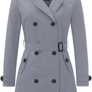 Women's Waterproof Trench Coat - Classic Belted Lapel Coat | AURORRE LUXURE