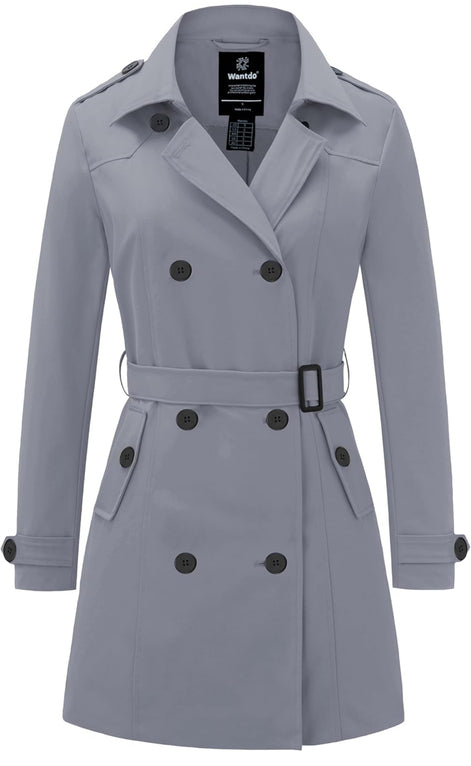 Women's Waterproof Trench Coat - Classic Belted Lapel Coat | AURORRE LUXURE