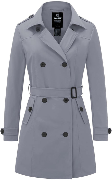 Women's Waterproof Trench Coat - Classic Belted Lapel Coat | AURORRE LUXURE