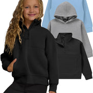Girls 3-Pack Sweatshirts - Hoodies & Quarter Zip Fleece Set | AURORE LUXURE