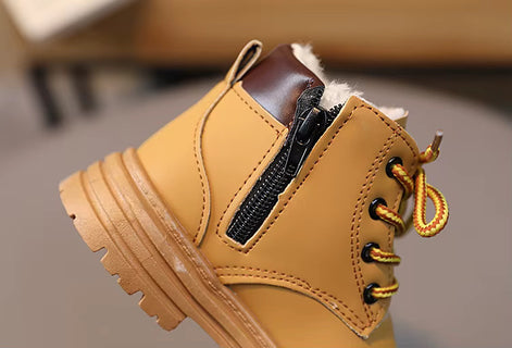 Kids Winter Ankle Boots - Non-Slip Lace Up Boots with Zipper | AURORE LUXURE