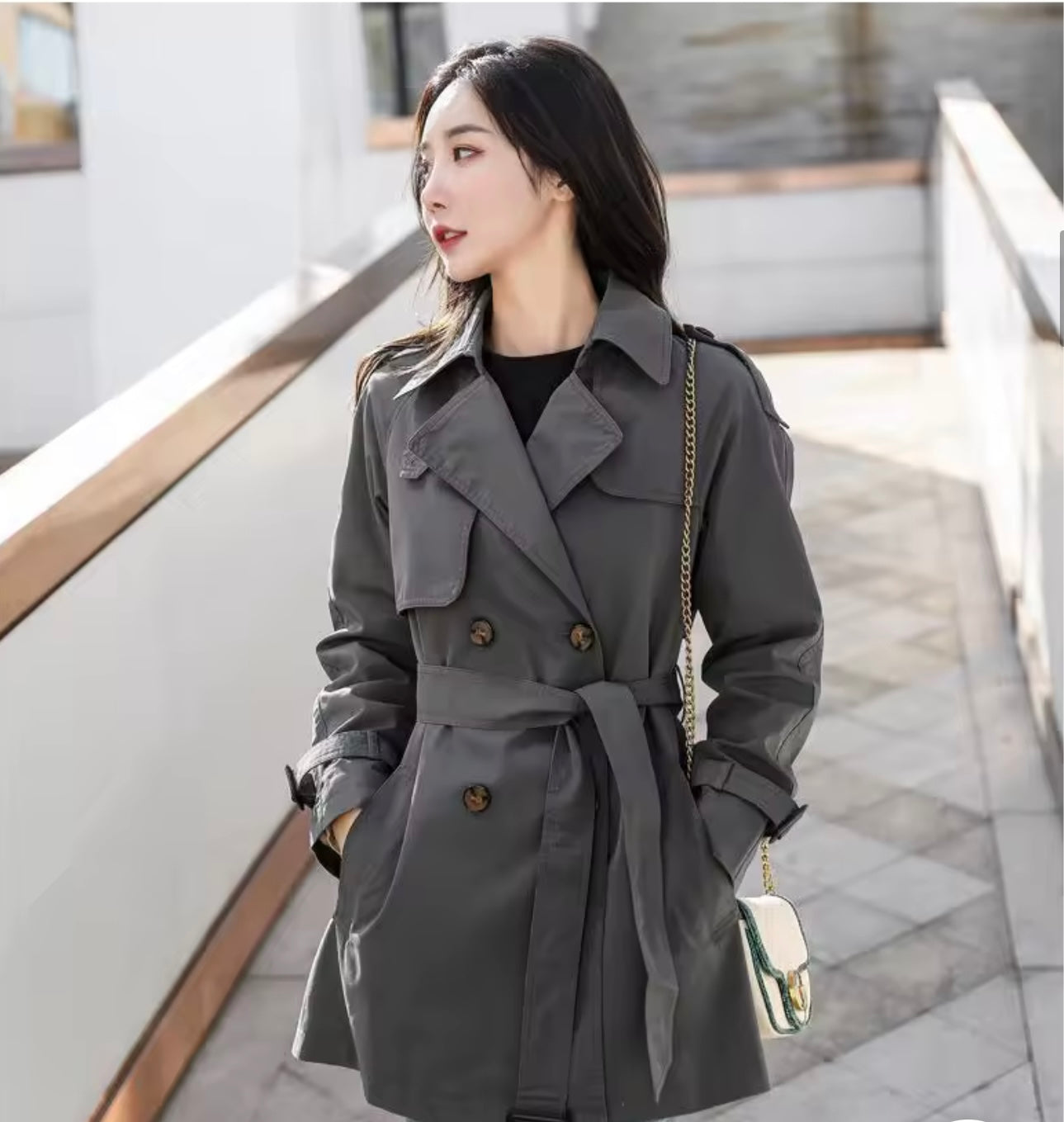 Women's Belted Trench Coat - Oversized Office Jacket | AURORE LUXURE