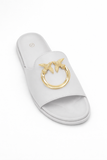 Women Luxury Slide Sandals – Gold Bird Ring Design (Sizes 37–42)