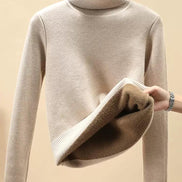 Pull pour hommes de AURORE LUXURE, col roulé, en beige avec intérieur doux, un choix parfait pour l'hiver. Men's Sweater Warm and Comfortable Long Sleeve.