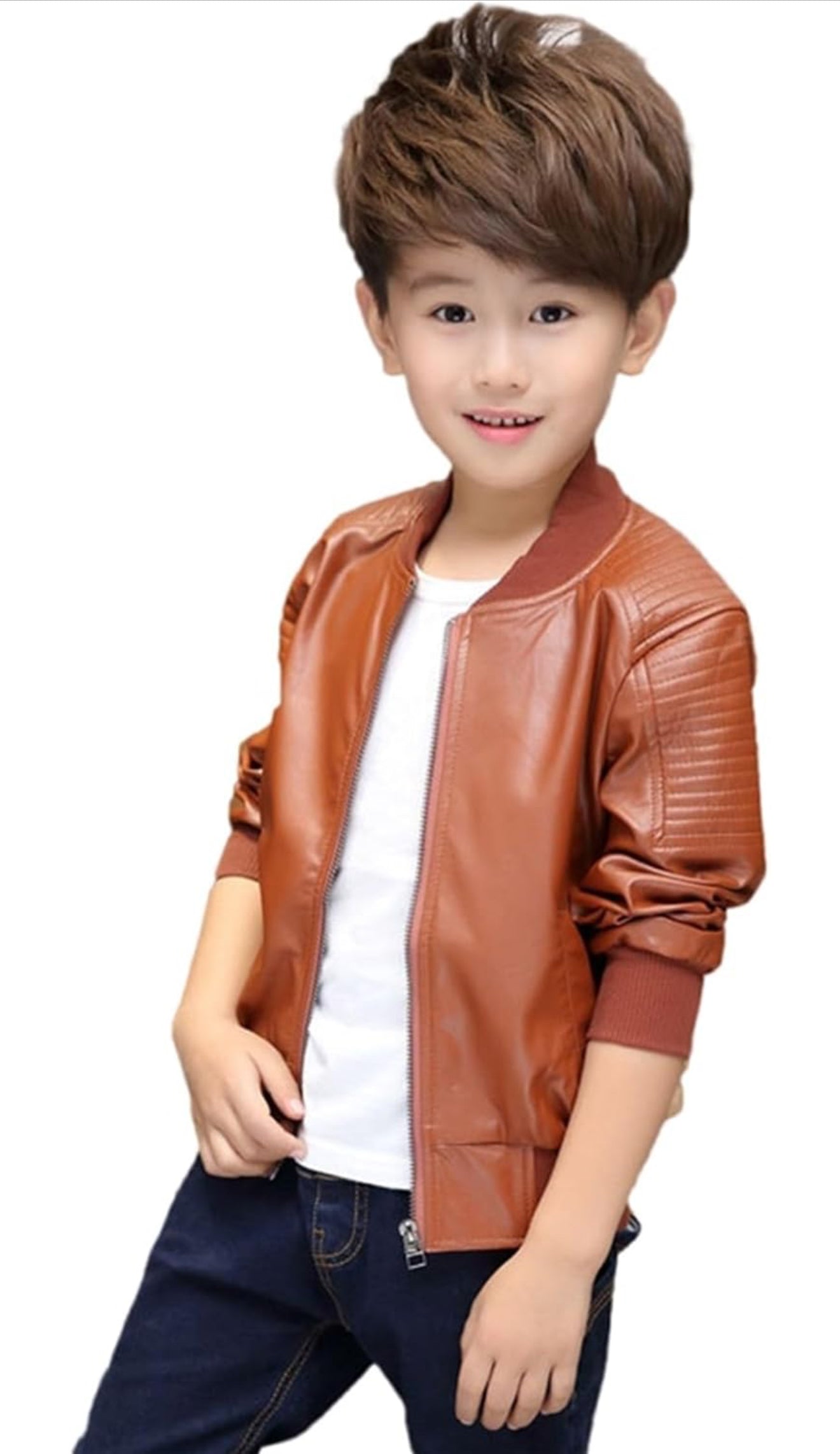 Boys Faux Leather Jacket - Toddler Kids Motorcycle Coat | AURORE LUXURE