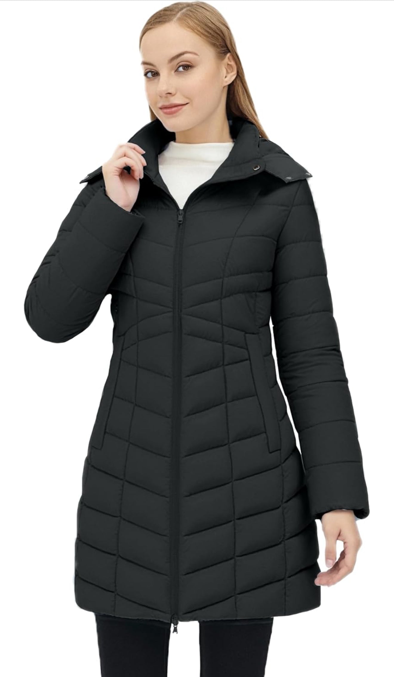Women's Long Puffer Jacket - Warm Quilted Winter Coat (Plus Size) | AURORE LUXURE