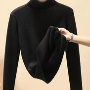 Pull pour hommes de AURORE LUXURE, col roulé en noir avec intérieur doux, idéal pour rester au chaud. Men's Sweater Warm and Comfortable Long Sleeve.