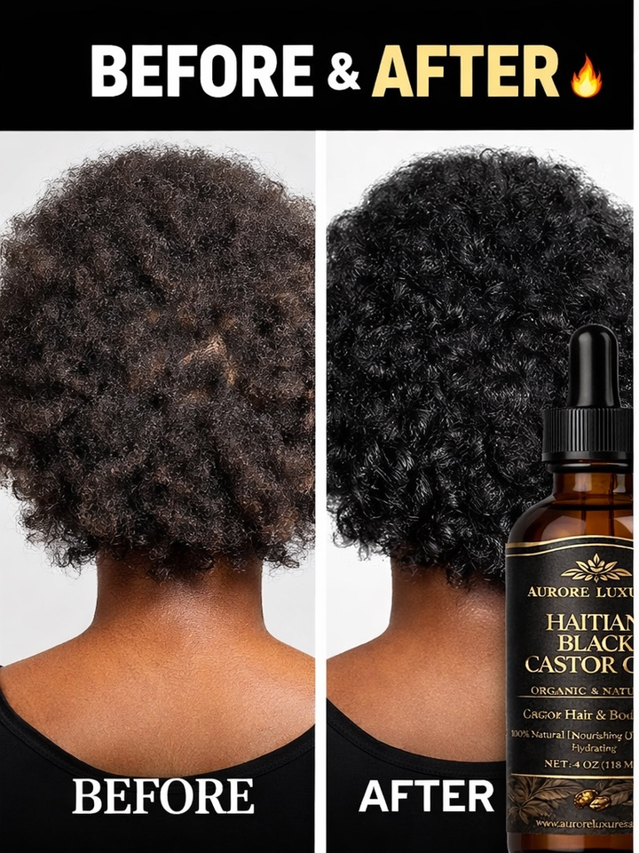 Aurore Luxure Haitian Black Castor Oil/ maskriti – Organic & Natural 100% Pure Castor Hair & Body Oil