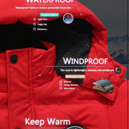 Kids Boys’ Waterproof Puffer Jacket – Warm Fleece Lined Hooded Winter Coat