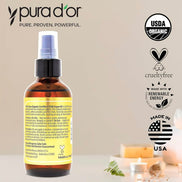 PURA D'OR 4 Oz Organic Moroccan Argan Oil – 100% Pure Cold-Pressed Virgin Grade – Lightweight Moisturizer for Skin, Face, Body & Hair – Helps Dry Skin, Scalp Care, Split Ends, Nails & Cuticles