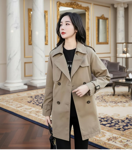 Women's Belted Trench Coat - Oversized Office Jacket | AURORE LUXURE