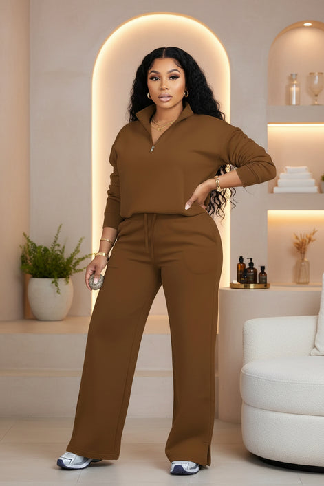 Women's 2 Piece Tracksuit - Oversized Half Zip Sweatsuit Set | AURORE LUXURE