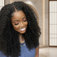 Afro Kinky Curly Glueless Wig 5x5 Bleached Knots Wear Go Wig Pre Cut HD Lace Front Wig 100% Kinky Curly Human Hair Wigs For Women