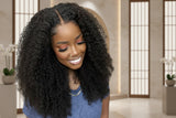 Afro Kinky Curly Glueless Wig 5x5 Bleached Knots Wear Go Wig Pre Cut HD Lace Front Wig 100% Kinky Curly Human Hair Wigs For Women