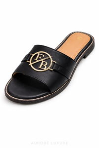 Women Luxury Slide Sandals – Gold Bird Ring Design (Sizes 37–42)