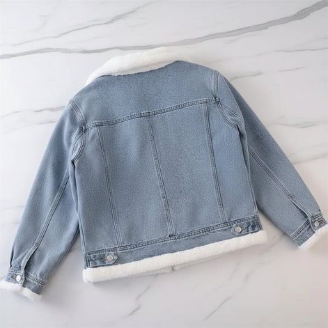 Women's Winter Denim Jacket - Fleece Lined Warm Coat | AURORE LUXURE