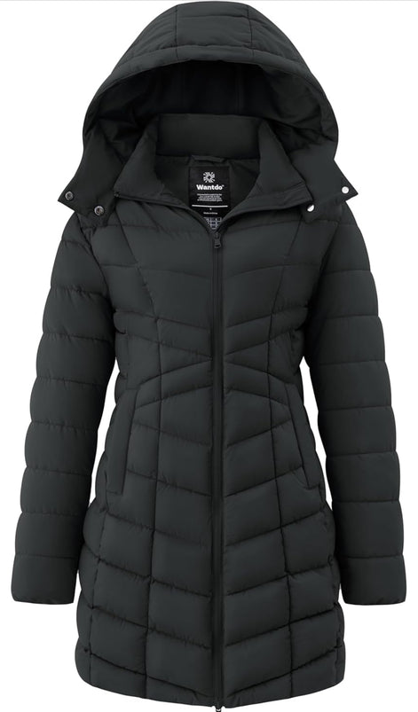 Women's Long Puffer Jacket - Warm Quilted Winter Coat (Plus Size) | AURORE LUXURE