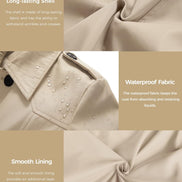 Women's Waterproof Trench Coat - Classic Belted Lapel Coat | AURORRE LUXURE