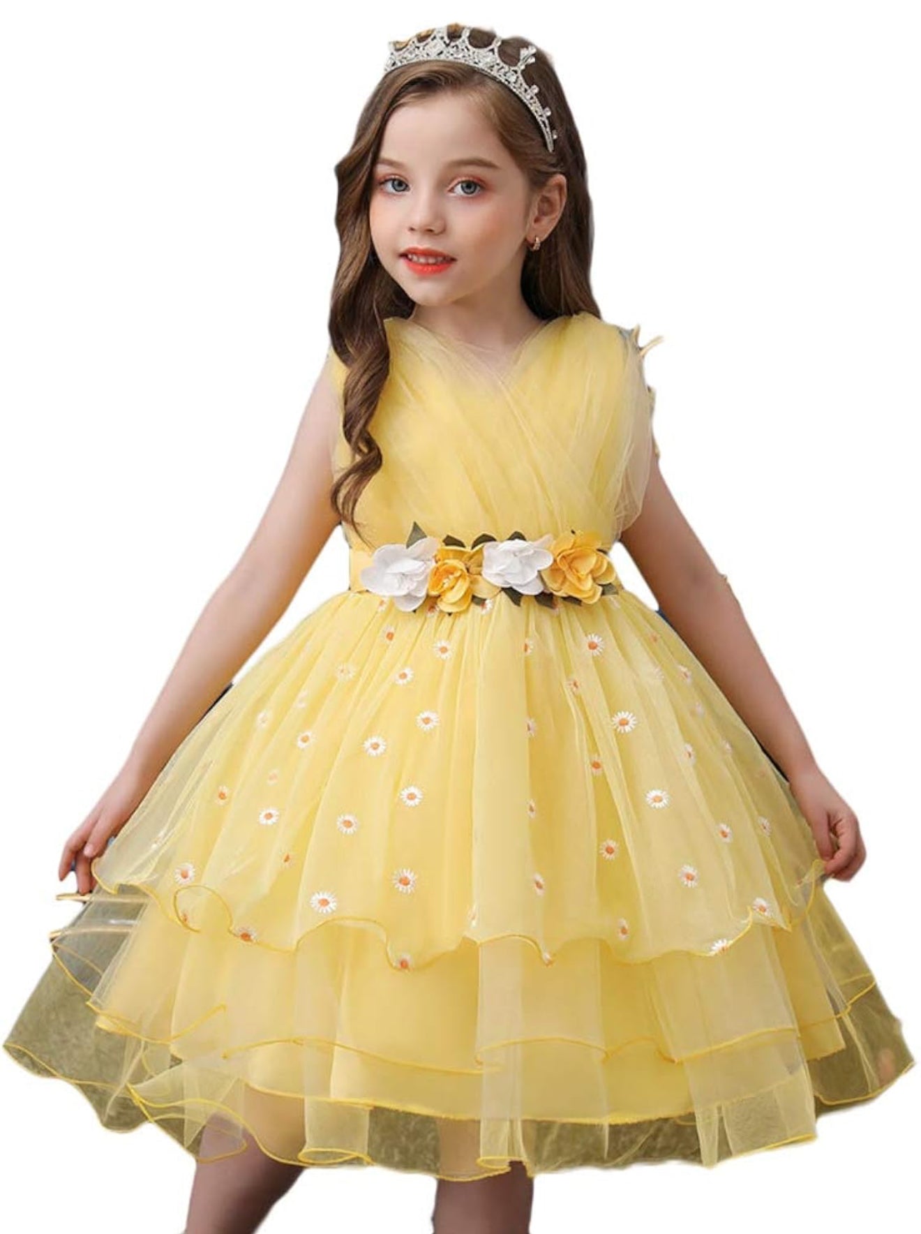 Close-up of the back zipper on a yellow dress for girls from the Baby Girls Dresses Summer series.
