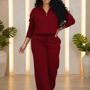 Women's 2 Piece Tracksuit - Oversized Half Zip Sweatsuit Set | AURORE LUXURE