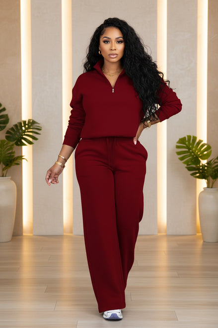 Women's 2 Piece Tracksuit - Oversized Half Zip Sweatsuit Set | AURORE LUXURE
