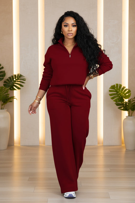 Women's 2 Piece Tracksuit - Oversized Half Zip Sweatsuit Set | AURORE LUXURE
