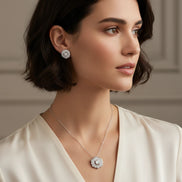 Delicate 2-Pc. Diamond Flower Pendant Necklace & Matching Stud Earrings Set in Sterling Silver (1/6 ct. t.w.)