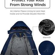 Boy's Waterproof Ski Jacket - Fleece Lined Winter Snowboard Coat | AURORE LUXURE