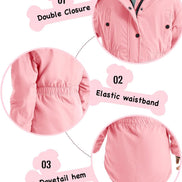 Girls’ Long Winter Coat – Warm Fleece-Lined Puffer Parka with Fur Hood