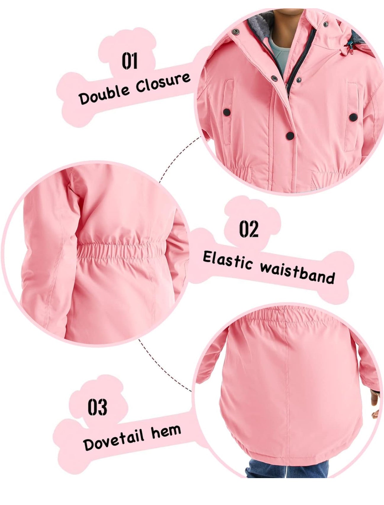 Girls’ Long Winter Coat – Warm Fleece-Lined Puffer Parka with Fur Hood