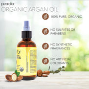 PURA D'OR 4 Oz Organic Moroccan Argan Oil – 100% Pure Cold-Pressed Virgin Grade – Lightweight Moisturizer for Skin, Face, Body & Hair – Helps Dry Skin, Scalp Care, Split Ends, Nails & Cuticles
